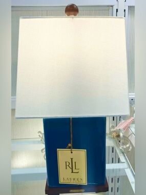 Ralph Lauren DEEP Blue Porcelain Accent Design Small Lamp New